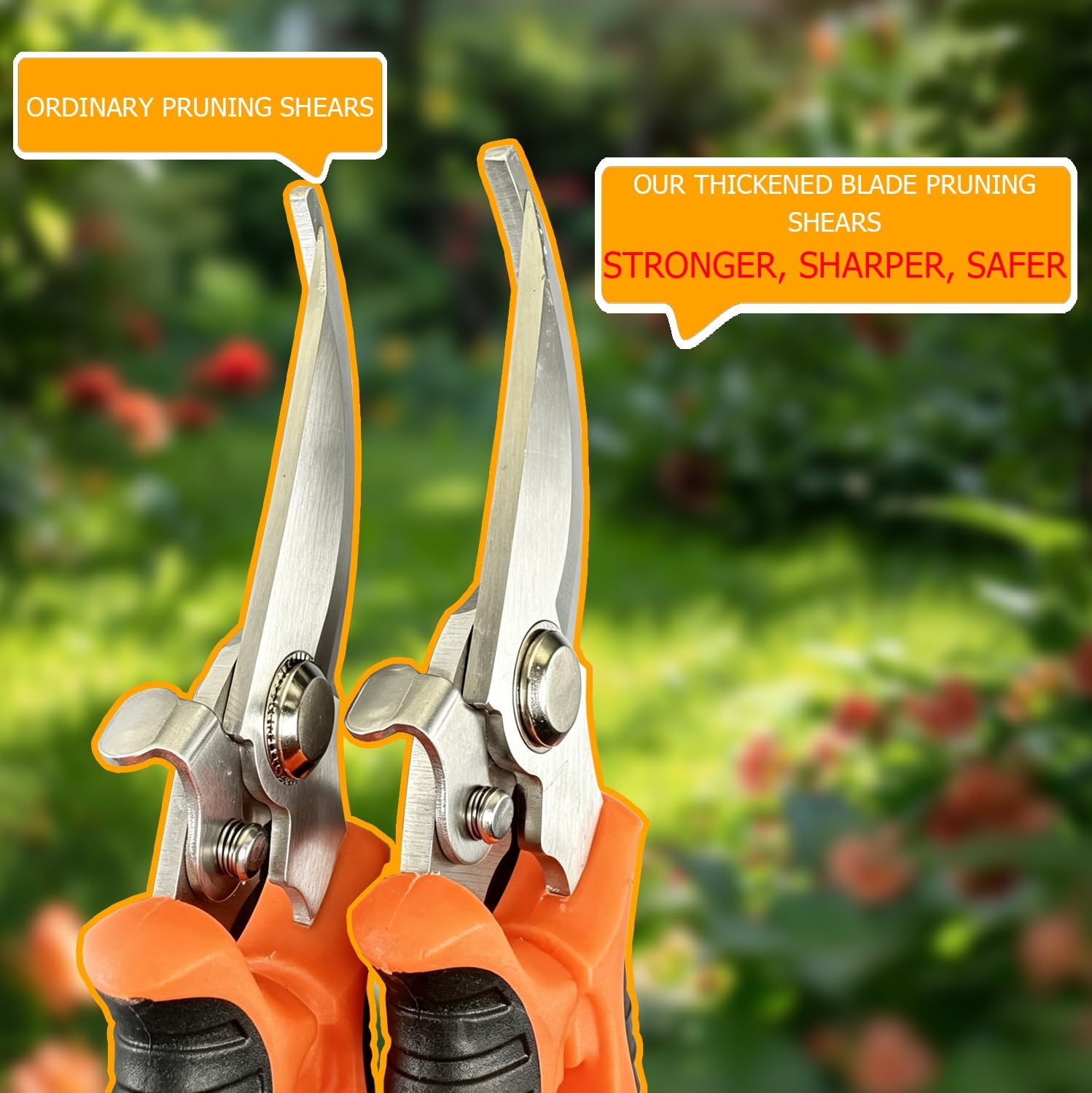 4-Pack Multifunctional Garden Scissors Set-BIDMLI Stainless Steel Pruning &Floral Shears with One-Piece Handle Blades for Tree Pruning, Flower Trimming, and Fruit Picking Tasks at Home&Garden Tool. - Image 7