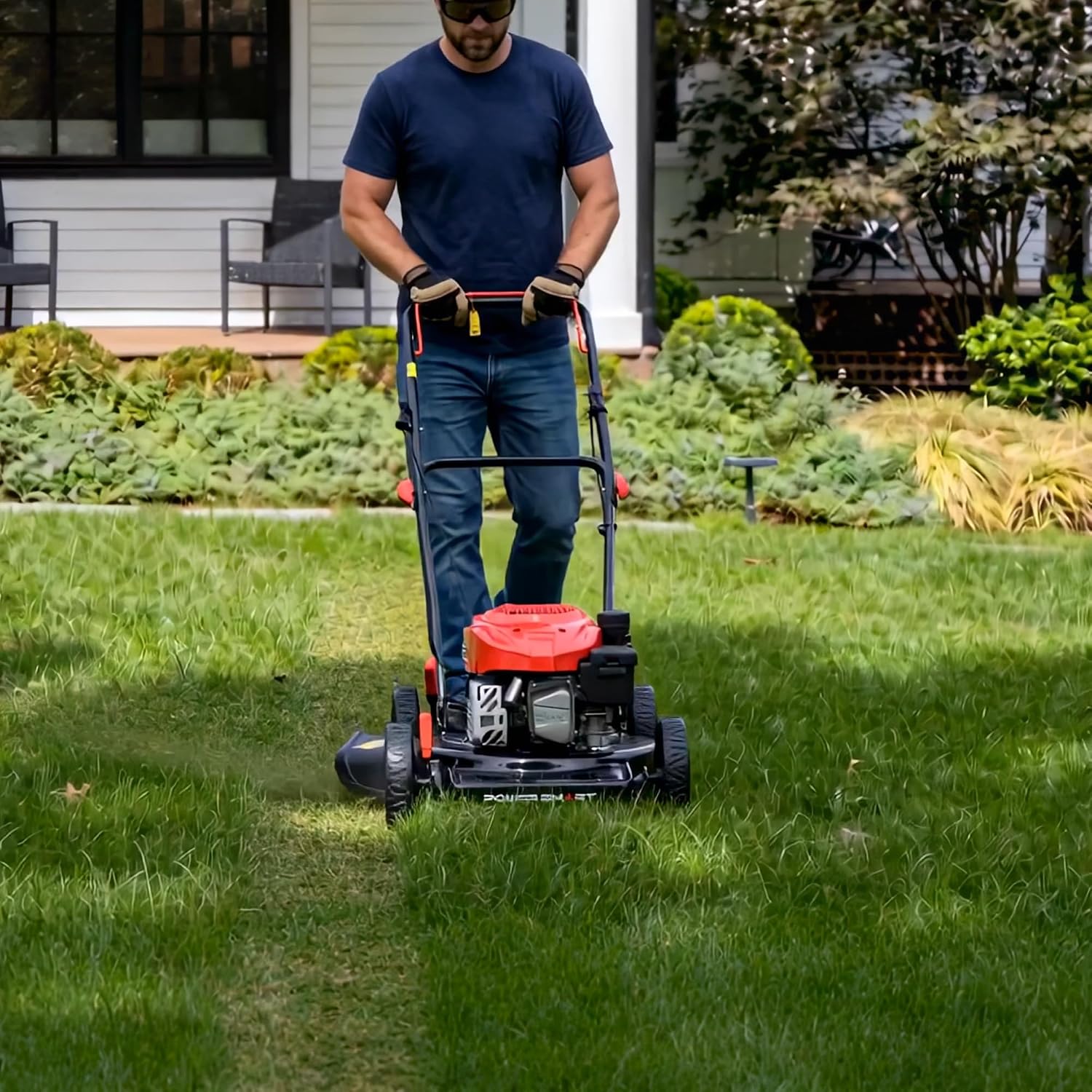 PowerSmart EasyCut 18-Inch Gas Lawn Mower, 144cc 4-Cycle Engine, Walk-Behind Push Lawn Mower, Side Discharge, 5-Position Height Adjustment, Ideal for Small Yards - Image 8