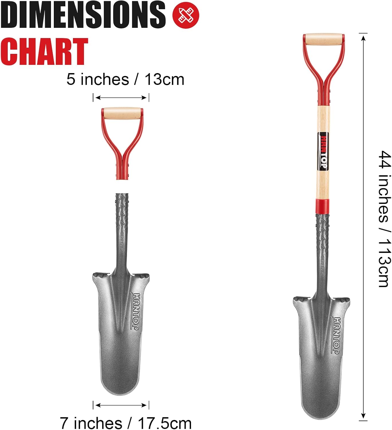 Drain Spade Sharp Shooter Shovel,44 inches for Digging Transplanting - Image 2