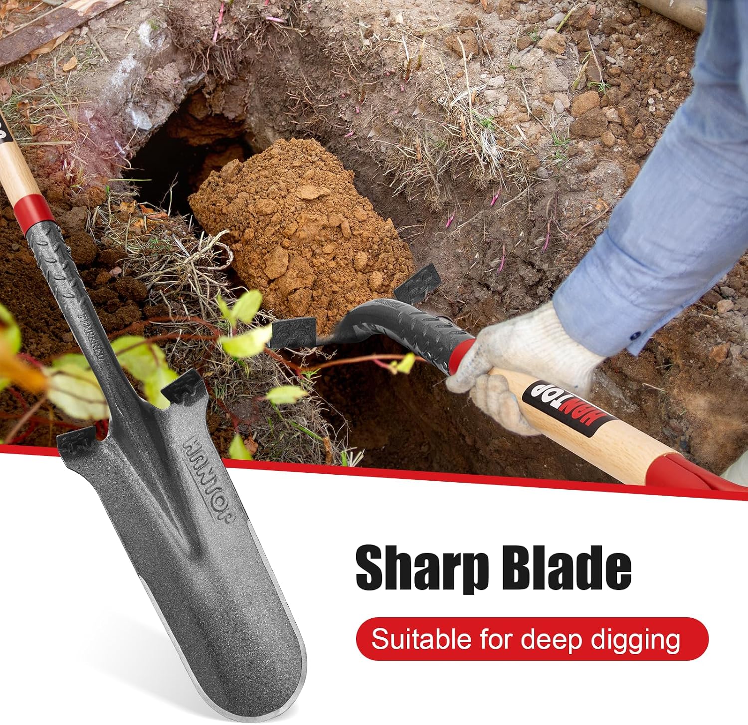 Drain Spade Sharp Shooter Shovel,44 inches for Digging Transplanting - Image 5